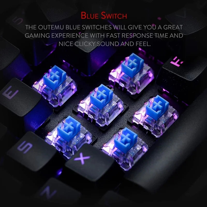 K580 VATA RGB 104 Keys LED USB Backlit Mechanical Gaming Wired Backlight Computer Keyboard Anti-Ghosting with Macro Key