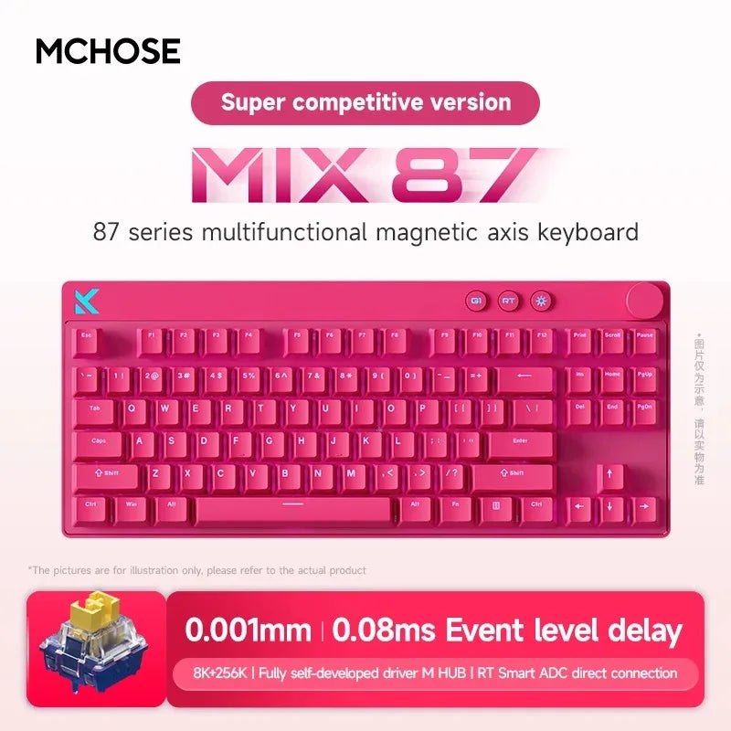 Mix87 Magnetic Swtich Keyboard Wired Gaming Keyboard 8K+256K Esport 0.08Ms Low Latency E-Sports Custom Gamer Accessories