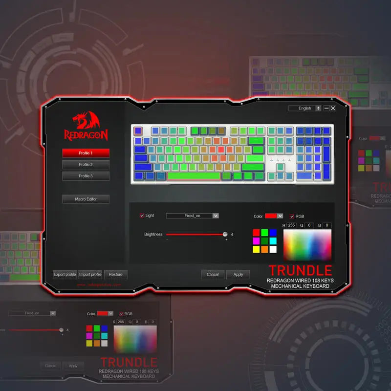 K668 RGB Gaming Keyboard, 108 Keys Wired Mechanical Keyboard W/Extra 4 Hotkeys Upgraded Hot-Swappable Socket，Red Switch