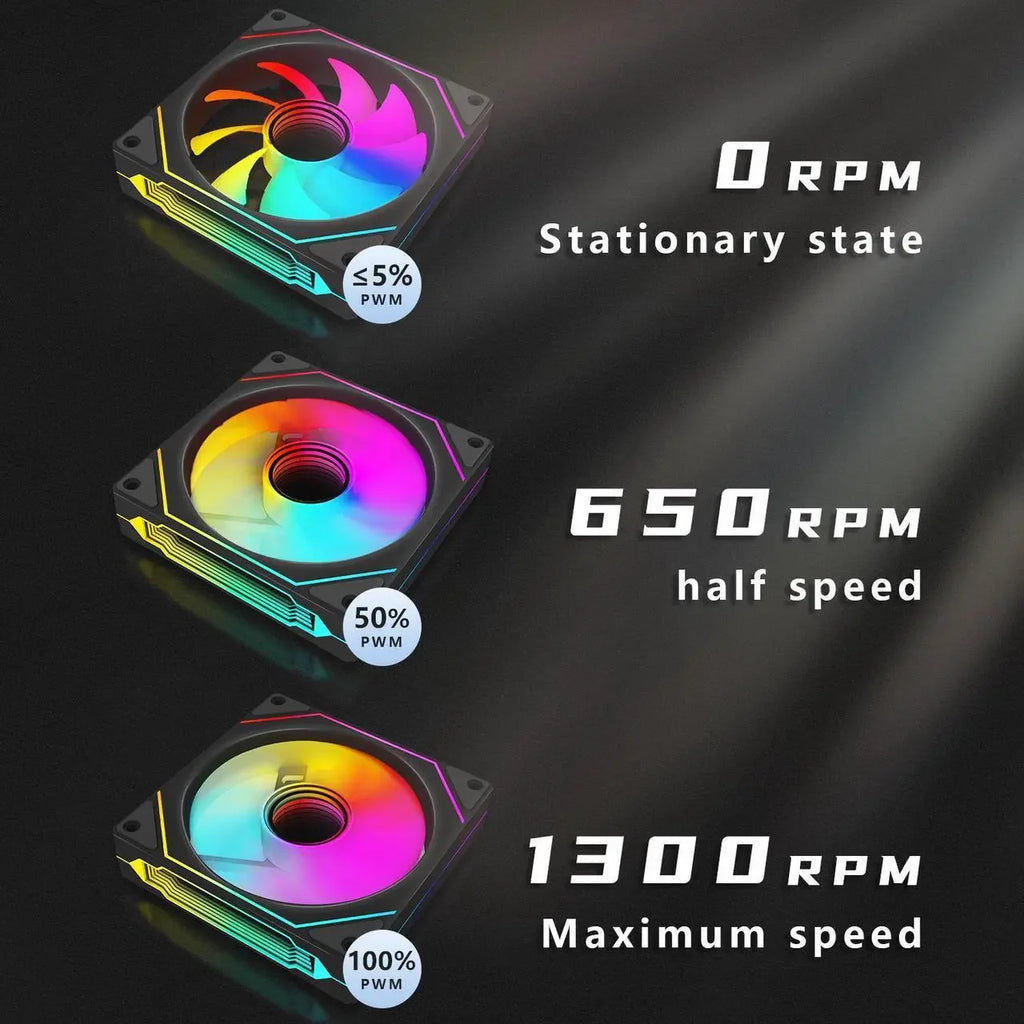 RGB Fans:6 Pack 120Mm PWM ARGB Case Fan with Fan Hub and Remote,Speed Control,Pwm Control Fan for Computer Case