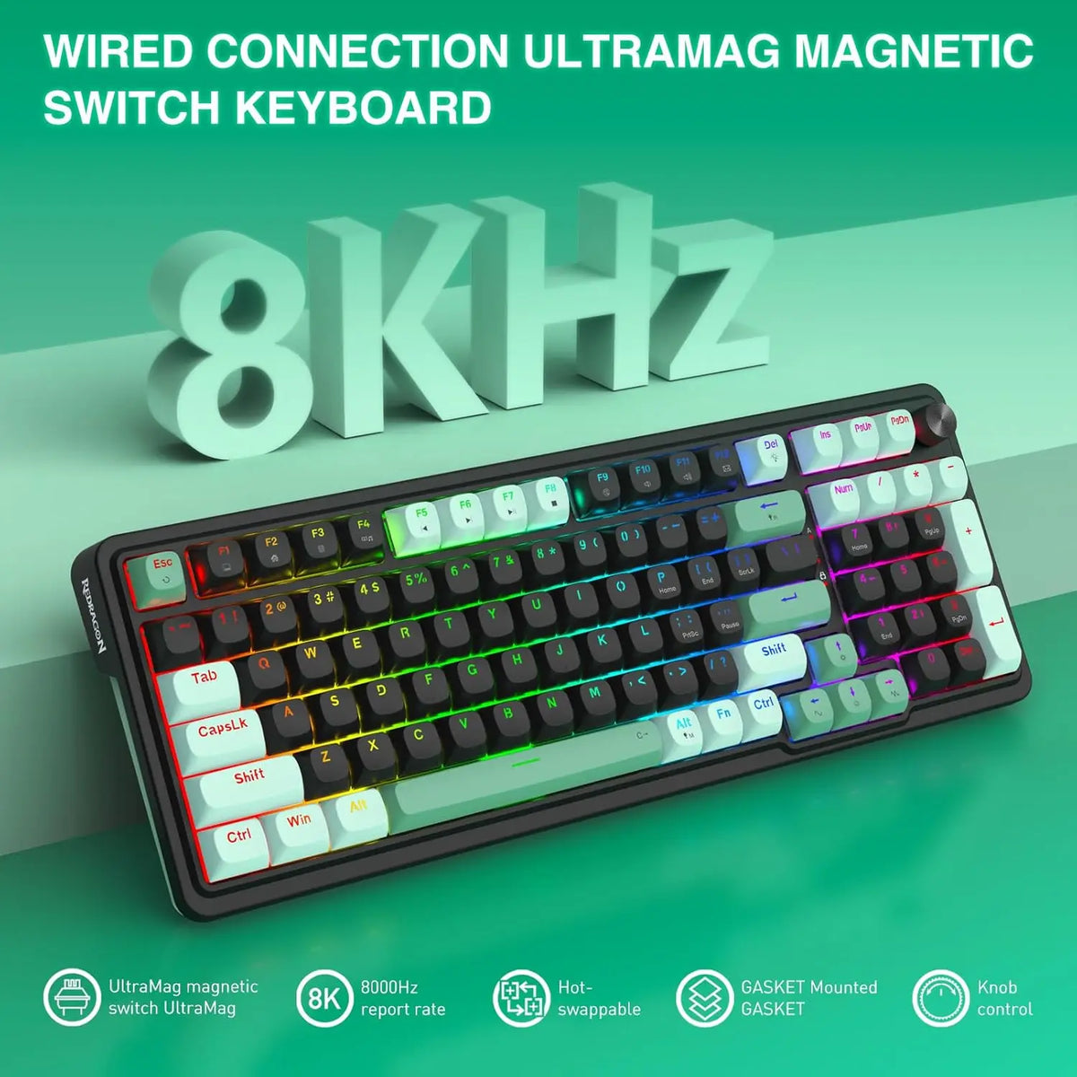 K686 HE Rapid Trigger Gaming 98 Keys 8K Wired Mechanical Keyboard,Next-Gen Ultramag 100% POM Silky Magnetic Switch