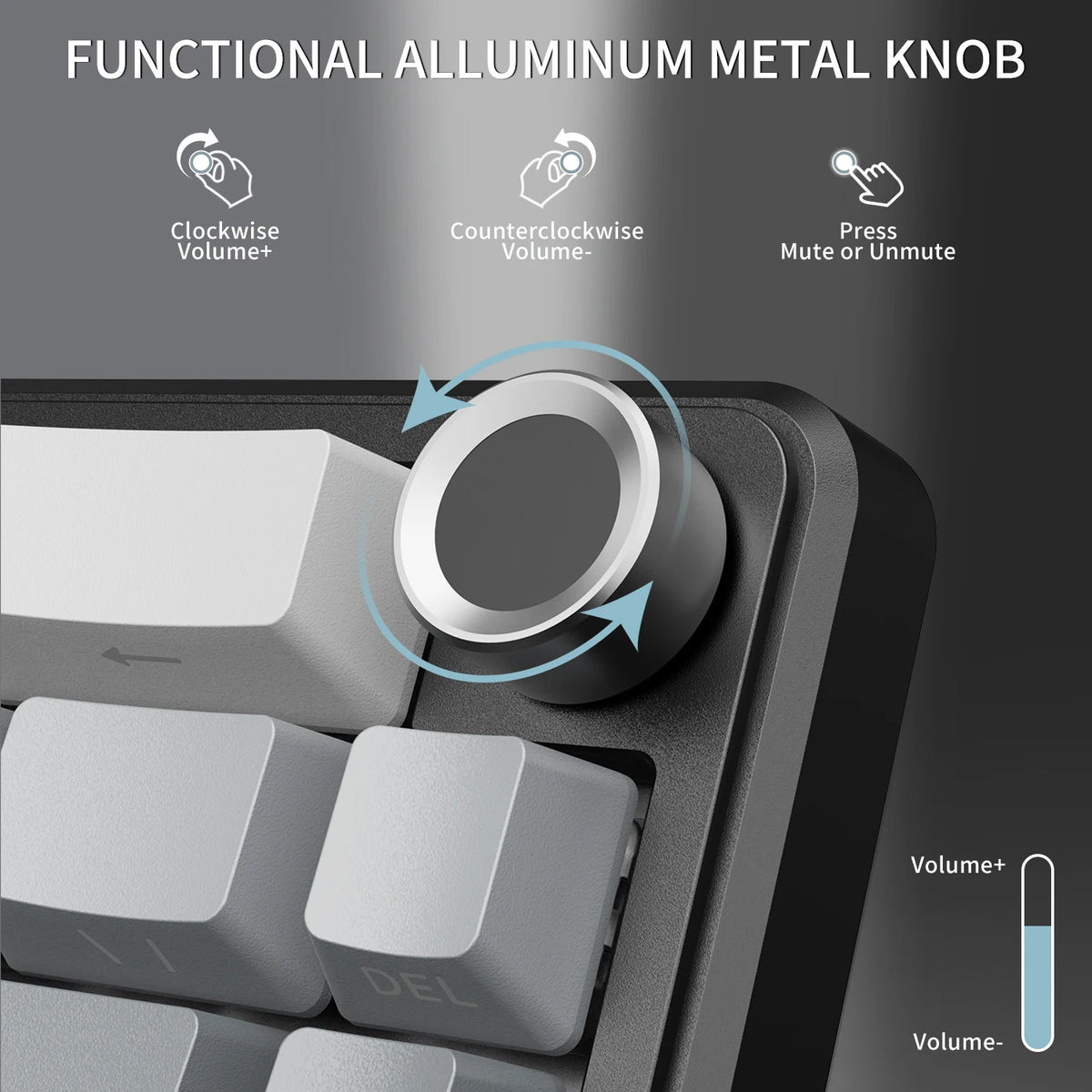 X66 65% Wireless Mechanical Keyboard with Knob, 66 Keys Tri Mode Gasket Hot Swap RGB Gaming Keyboard 60 Percent,Pbt