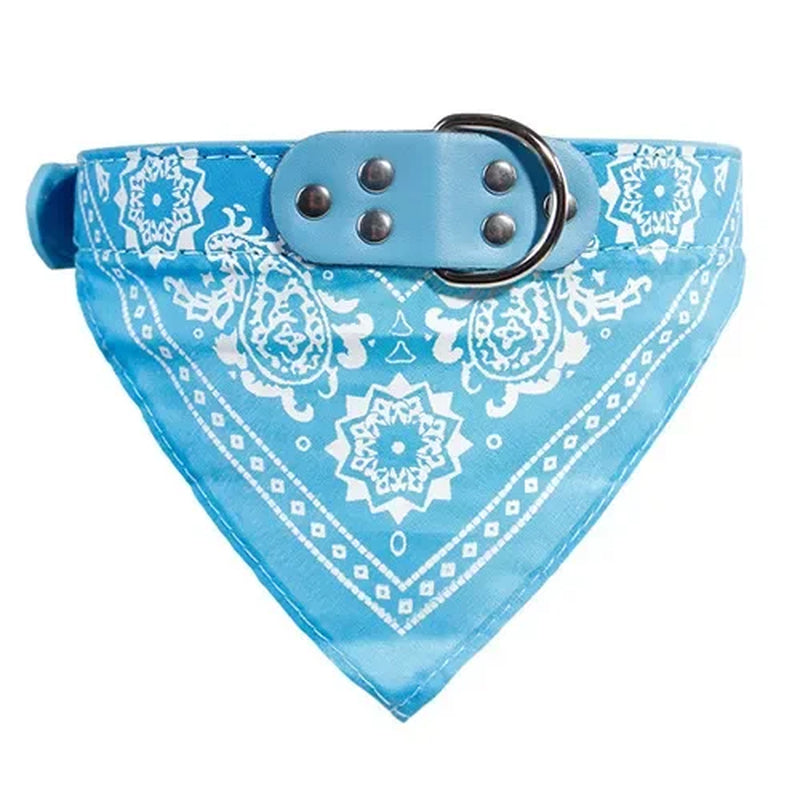 Adjustable Dog Bandana Leather Printed Soft Collar for Dog Pet Supplies Cat Scarf Collar for Chihuahua Puppy Pet Neckerchief