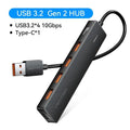 Usb Hub 4 Port ABS Hub USB 3.2 10Gbps for Laptop Multi Splitter Adapter for Xiaomi Macbook PC Computer Accessories