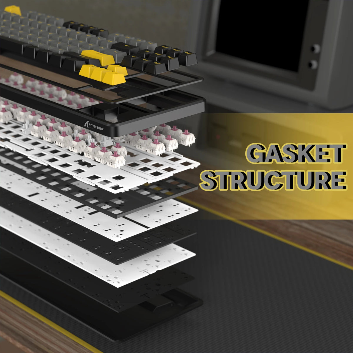 X87 Wireless Mechanical Gaming Keyboard, Tri-Mode Bt5.0/2.4Ghz/Usb-C Gasket Hot Swappable Custom Keyboard, Pre-Lube