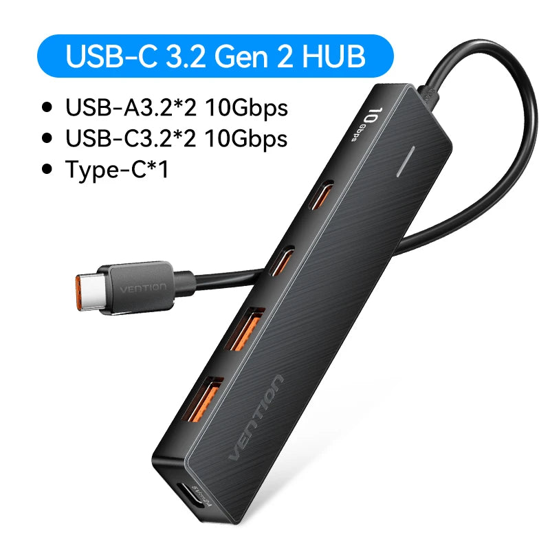 Usb Hub 4 Port ABS Hub USB 3.2 10Gbps for Laptop Multi Splitter Adapter for Xiaomi Macbook PC Computer Accessories