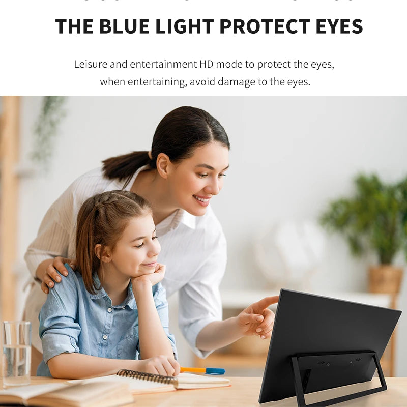 14.1Inch Mobile Portable Monitor IPS Second Game Screen Extended Display for Laptop with Bracket for Xbox/Raspberry Pi