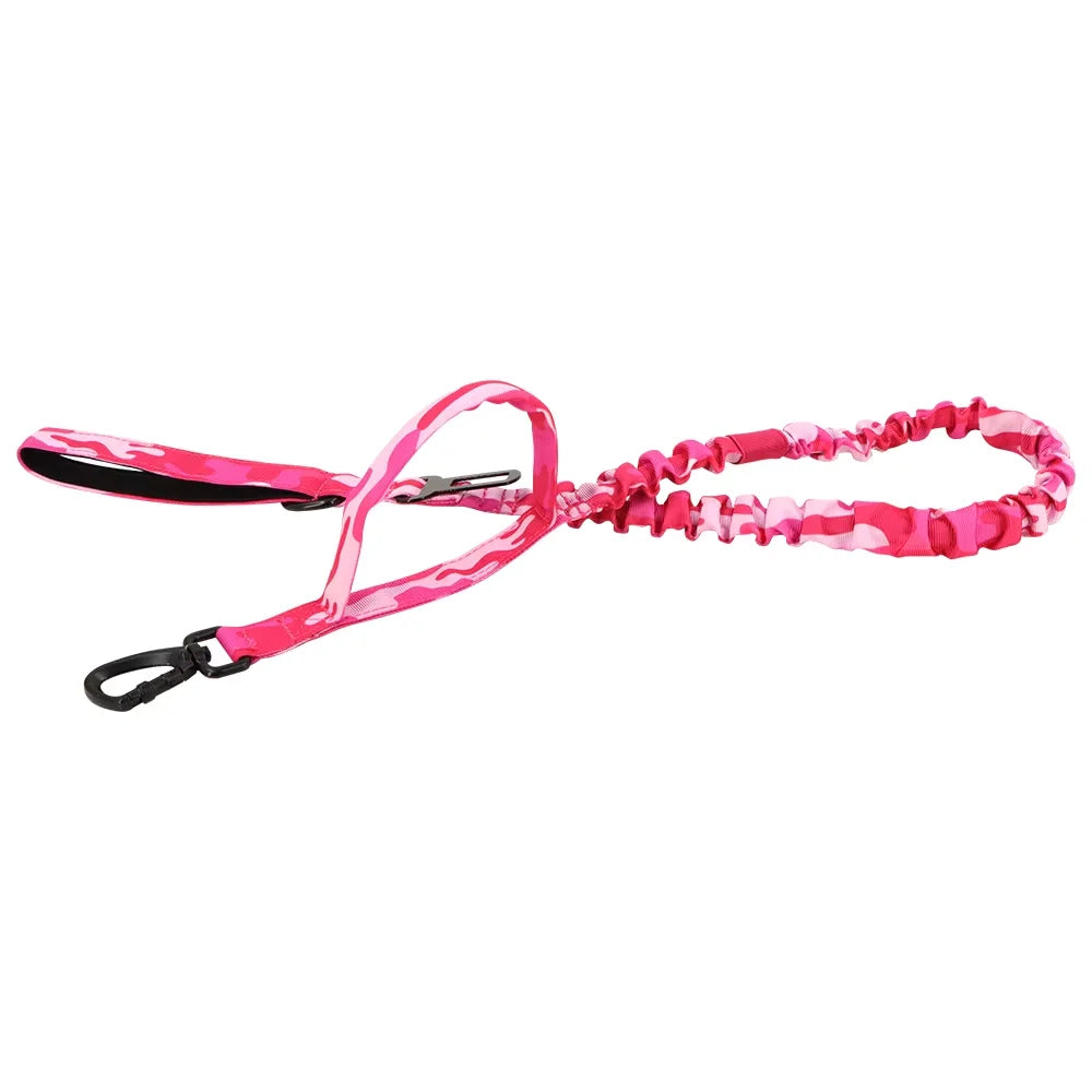 Military Dog Leashes Adjustable Leash Quick Release Elastic Rope with 2 Control Handle for Medium and Small Dogs Accessories