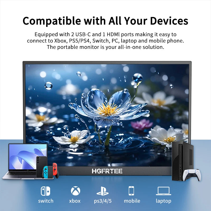 Portable Monitor 10.5Inch FHD IPS Screen Second External Monitor Suitable for Laptop/Pc/Mac/Xbox/Ps4/5