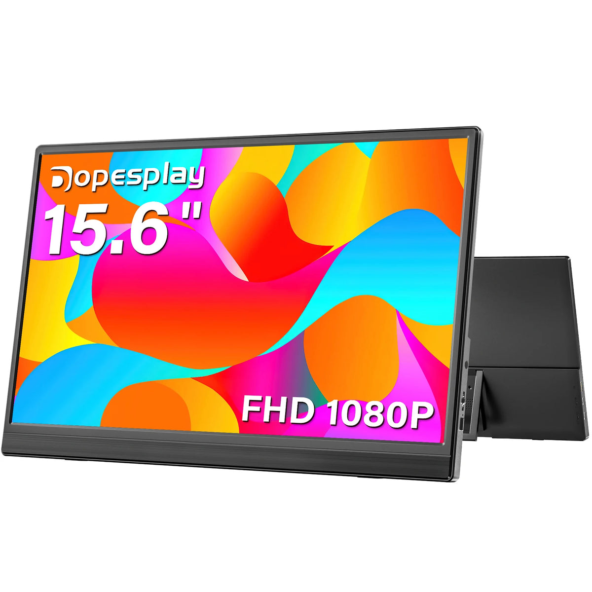 15.6Inch Portable Monitor FHD 1080P IPS External Screen Extender Plug Play Stand Monitors for Laptop Switch Gaming Mac