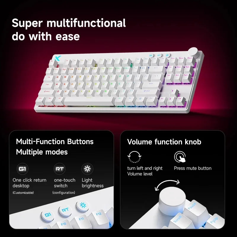 Mix87 Magnetic Swtich Keyboard Wired Gaming Keyboard 8K+256K Esport 0.08Ms Low Latency E-Sports Custom Gamer Accessories