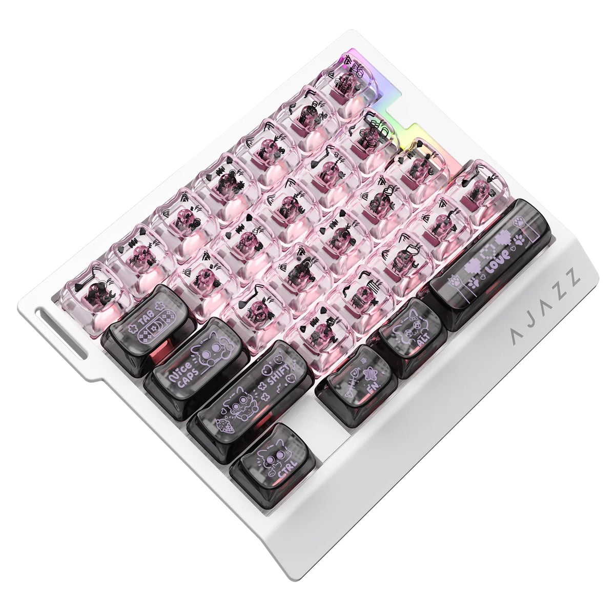 AK029 Wired Gaming Keyboard, 20 RGB Modes, 29 Keys, Hot-Swappable, Aluminum Panel