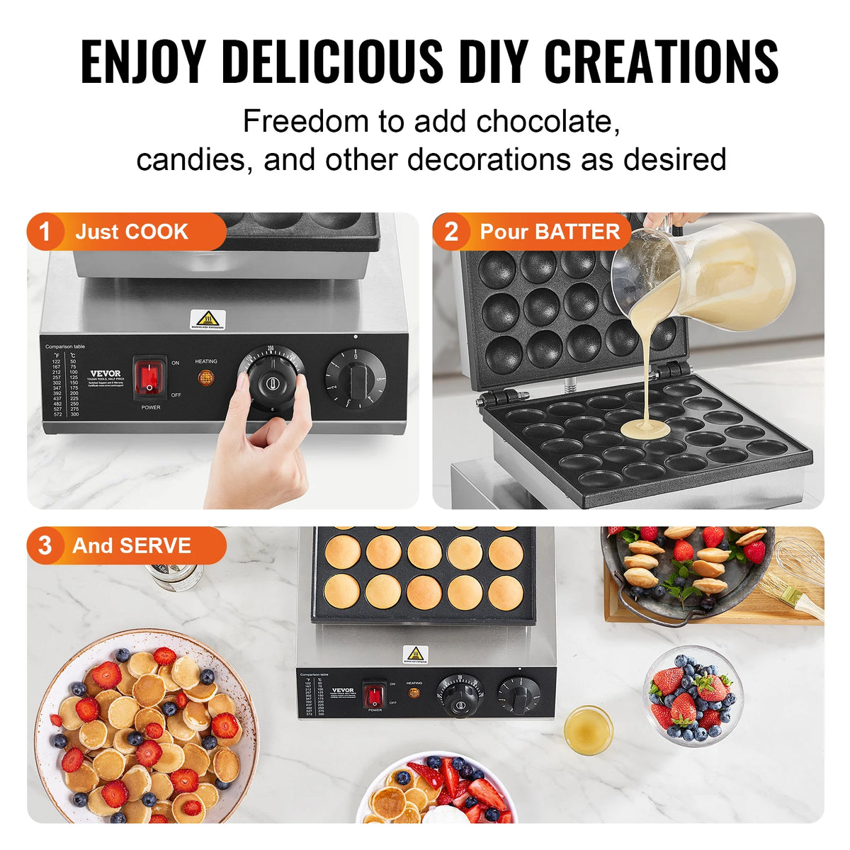 Succebuy Electric Waffle Maker 25PCS Mini Dutch Pancake Maker Dorayaki Machine Waffreras Kitchen Home Appliance Snack Gaufriers