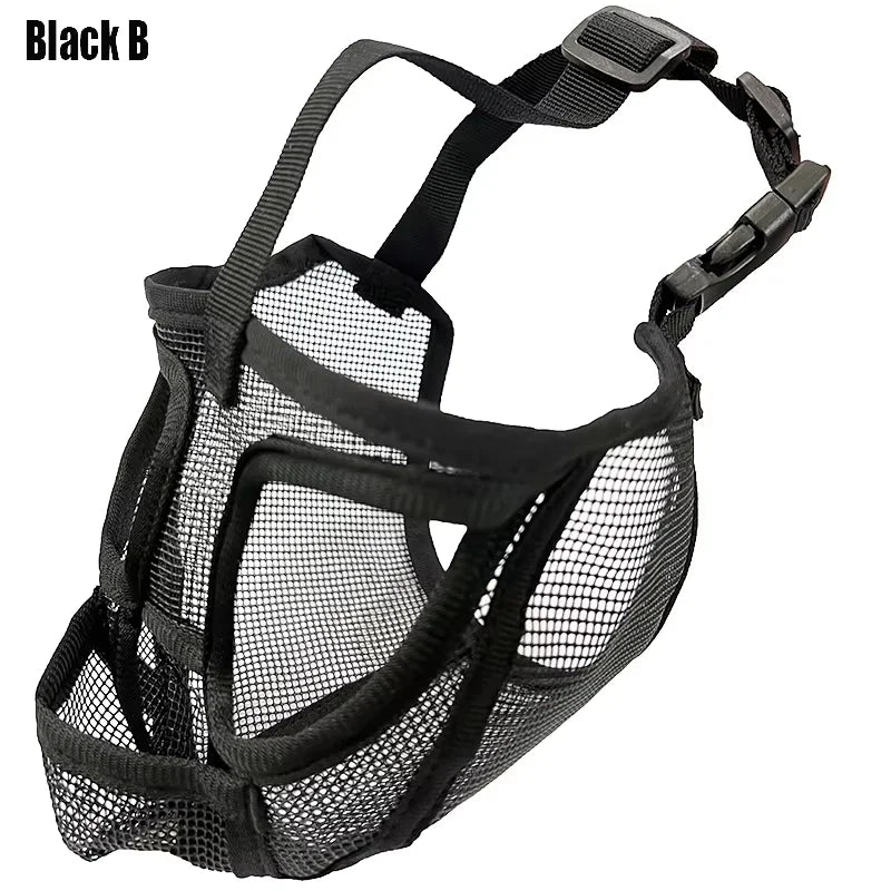 Pet Dog Mask, Bulldog Mask, Short Mouth Dog Anti-Biting Anti-Eating, Anti-Barking Adjustable, Breathable, Universal Pet Supplies