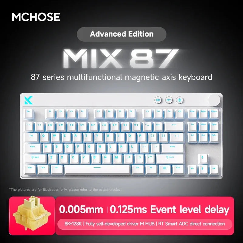 Mix87 Magnetic Swtich Keyboard Wired Gaming Keyboard 8K+256K Esport 0.08Ms Low Latency E-Sports Custom Gamer Accessories