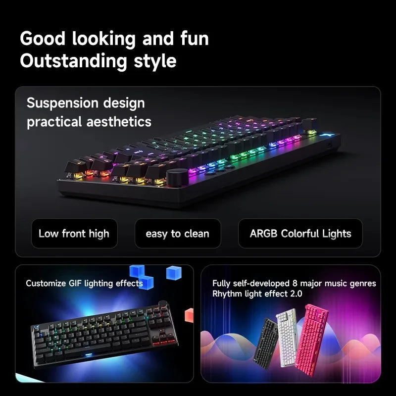 Mix87 Magnetic Swtich Keyboard Wired Gaming Keyboard 8K+256K Esport 0.08Ms Low Latency E-Sports Custom Gamer Accessories