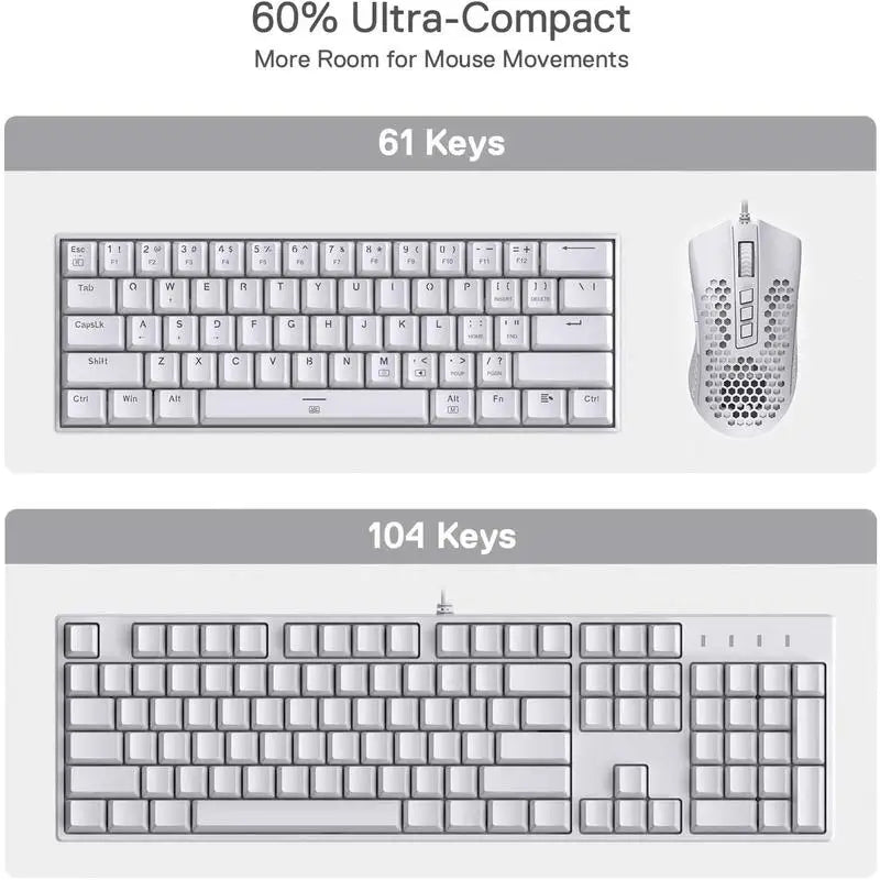 K630 Dragonborn Hot Swappable 60% Wired Vibrant RGB LED USB Gaming 61 Keys Compact Mechanical Keyboard Pro Software Cus