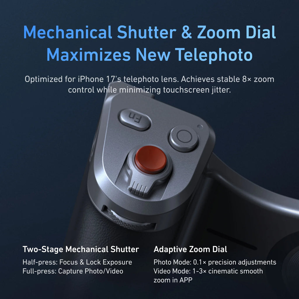 Master Grip Set for Iphone17 Pro Pro Max Magnetic Phone Camera Hand Grip Holder 3200Mha Powerbank with Wireless Charging