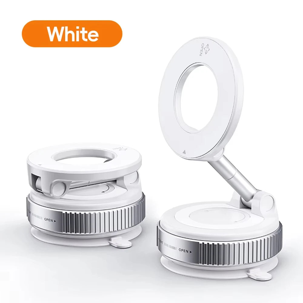 Car Mount Electric Vacuum Magnetic Holder Foldable Strong Suction Stand for Cell Phone for Iphone 12 13 14 15 16 Live Streaming