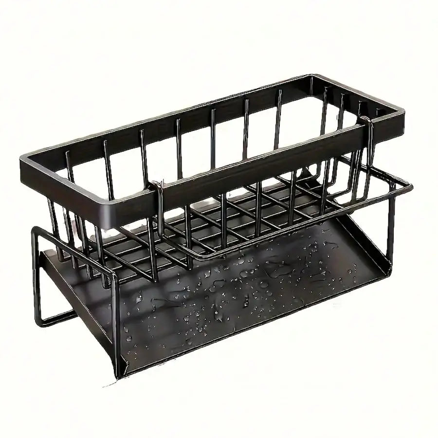 Effective Draining Kitchen Sponge Shelf, Soap Holder, Stainless Steel Material Is More Sturdy, Slope Design Is Free from Water Accumulation, Towel Independent Rack Effective Anti-Mold, Kitchen Storage