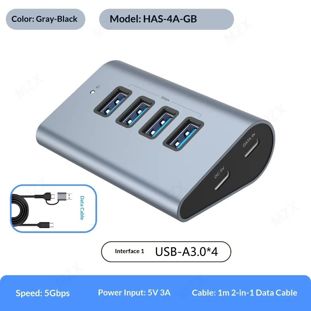USB 3.2 Hub 10Gbps Docking Station Expansor Tipo C a Desktop Dock Concentrator Computer PC Laptop Accessories for Macbook
