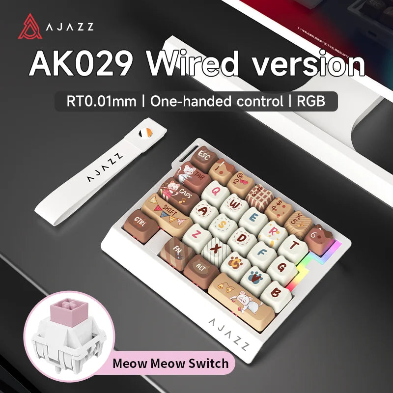 AK029 Wired Gaming Magnetic Switch Magnetic Rice Switch HIFI Edition, RGB Backlight, DIY Support