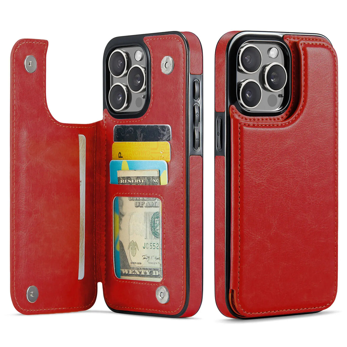 Wallet Card Holder Case for Iphone 16 15 14 13 12 11 Pro Max XS XR Leather Cover