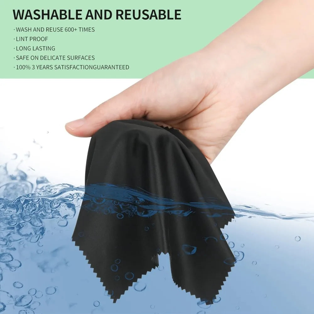 18 Pack of Microfiber Cleaning Cloths (7" X 6") Multicolor Eyeglass Cleaning Cloths for Eyeglasses, Camera Lenses, Mobile Phones