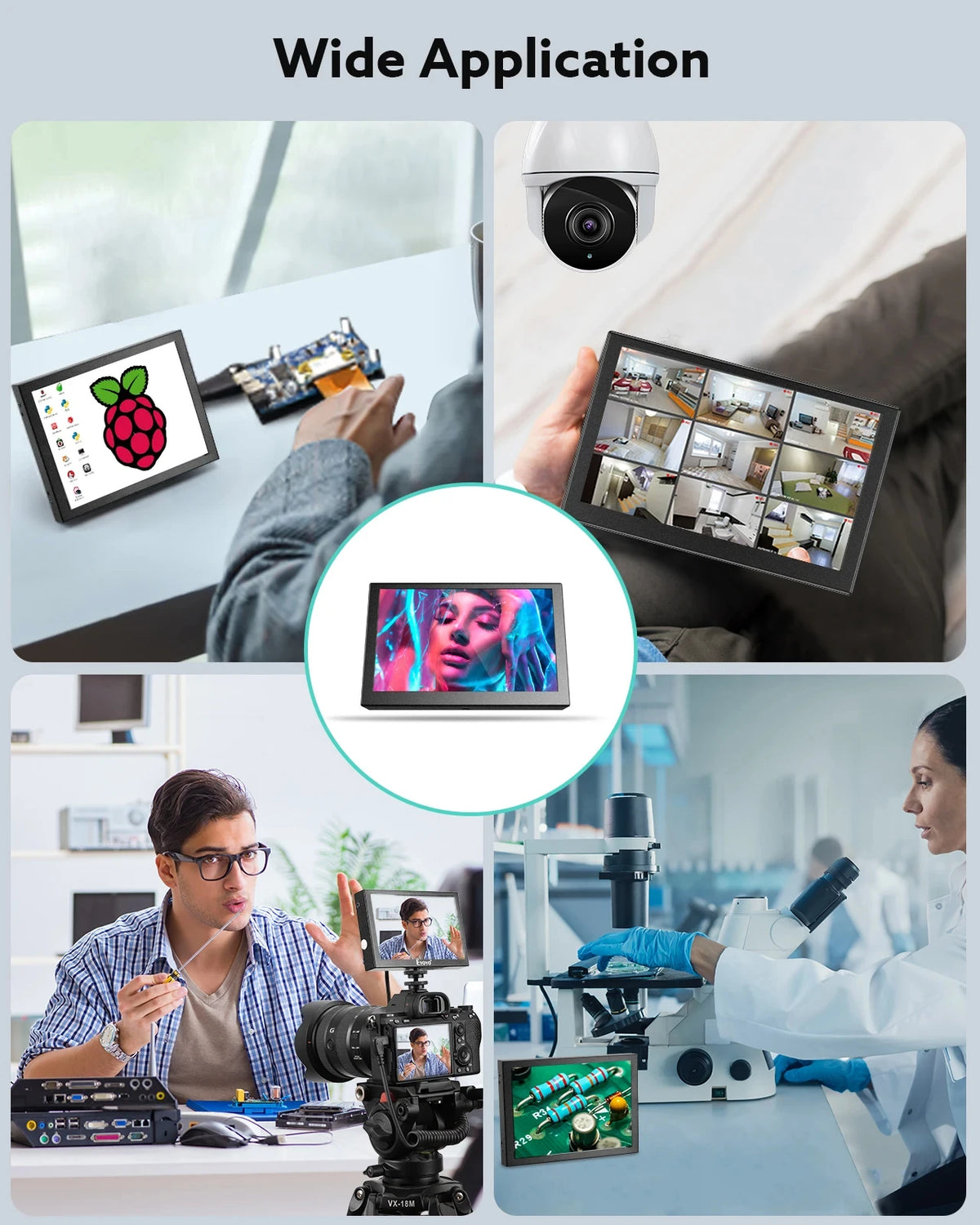 Portable External Monitor 5/7/8 Inches Mini LCD Screen TFT Panel with HDMI AV VGA Port for Dvd/Computer/Cctv/Car Rear View