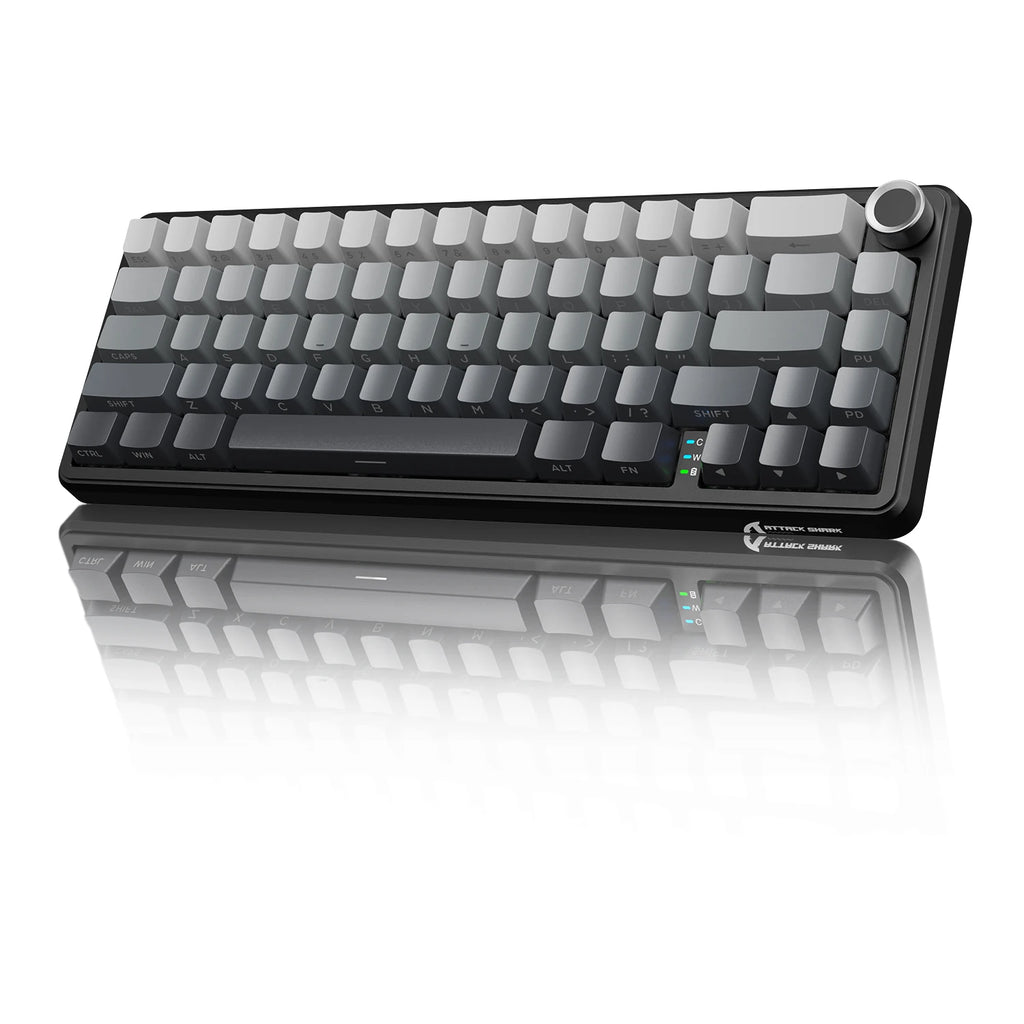 X66 65% Wireless Mechanical Keyboard with Knob, 66 Keys Tri Mode Gasket Hot Swap RGB Gaming Keyboard 60 Percent,Pbt