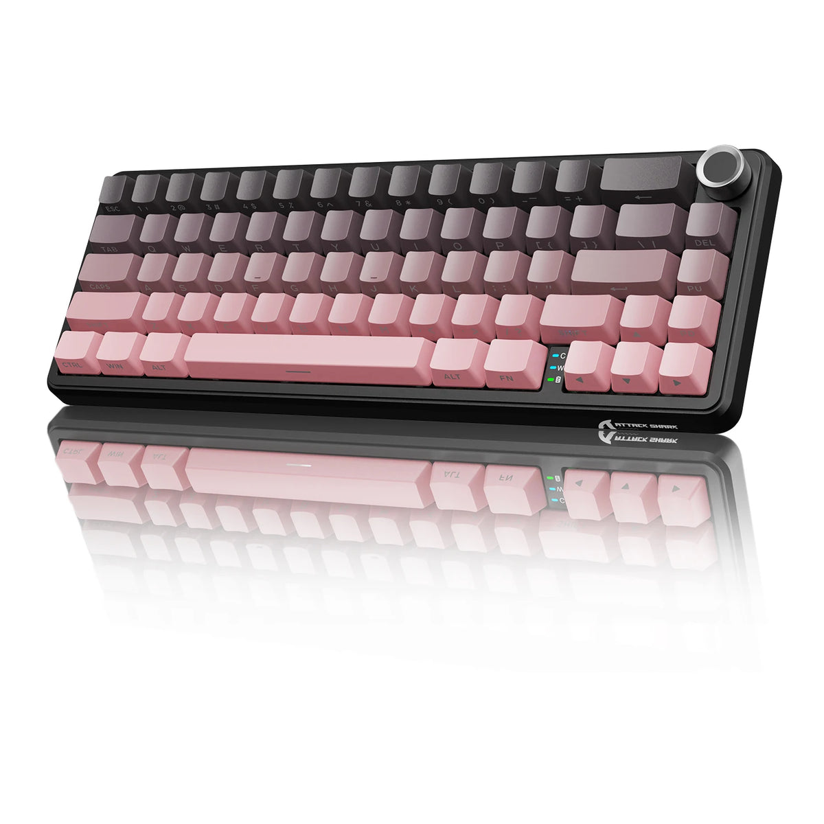 X66 65% Wireless Mechanical Keyboard with Knob, 66 Keys Tri Mode Gasket Hot Swap RGB Gaming Keyboard 60 Percent,Pbt