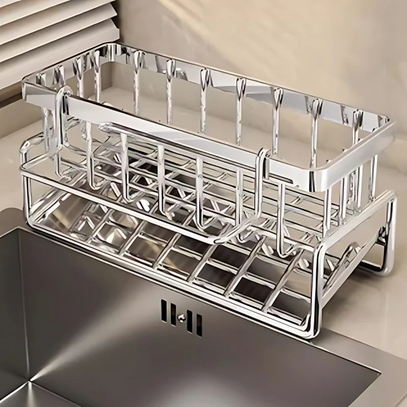 Stainless Steel Sink Drying Rack – Large Capacity, Upgraded Load-Bearing, Rust-Resistant, Nail-Free Kitchen Organizer