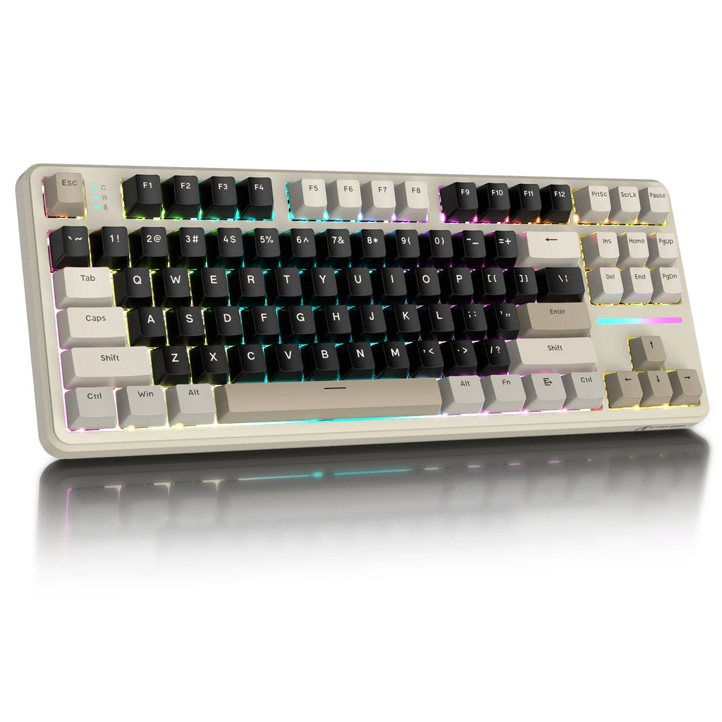 X87 Wireless Mechanical Gaming Keyboard, Tri-Mode Bt5.0/2.4Ghz/Usb-C Gasket Hot Swappable Custom Keyboard, Pre-Lube