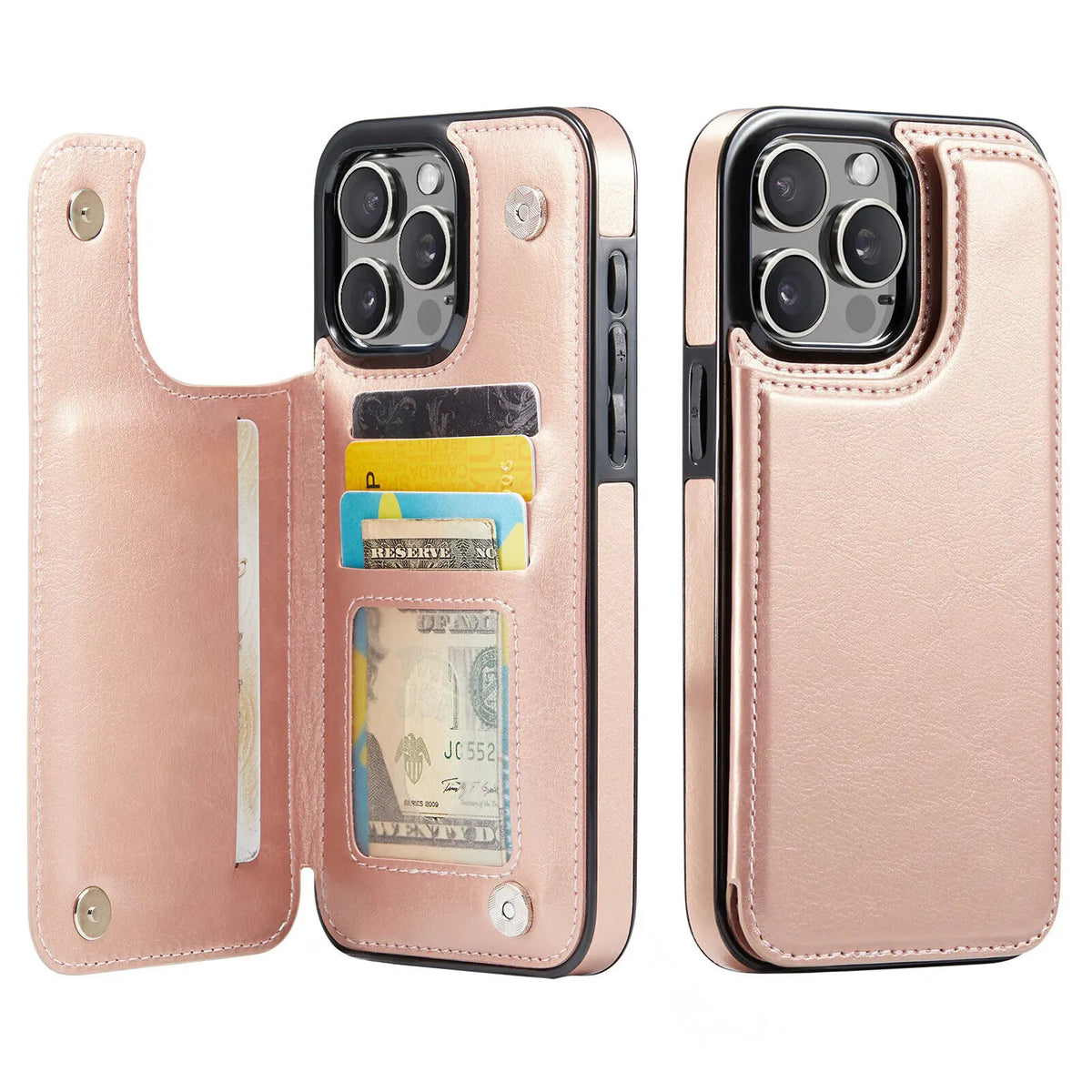 Wallet Card Holder Case for Iphone 16 15 14 13 12 11 Pro Max XS XR Leather Cover