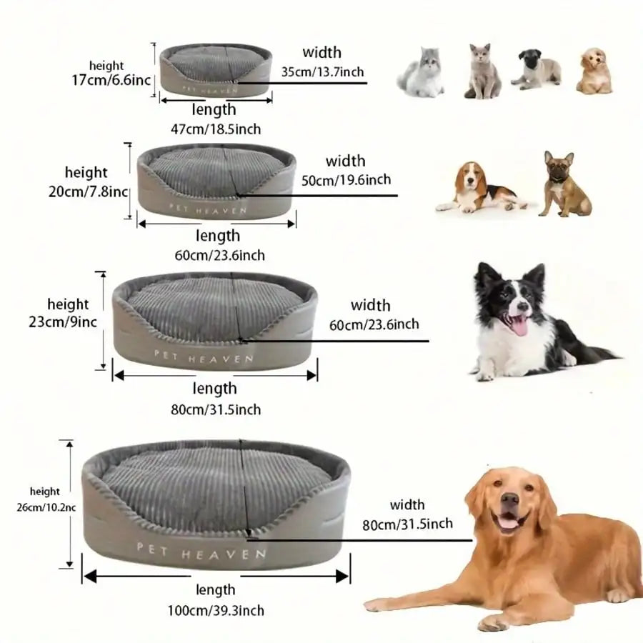 Machine-Washable Soft & Cozy Pet Bed – All-Season Dog & Cat House with Warm Mat | Plush Comfort, Winter Essential & Perfect Christmas Gift for Small/Medium/Large Pets, Indoor Outdoor Use