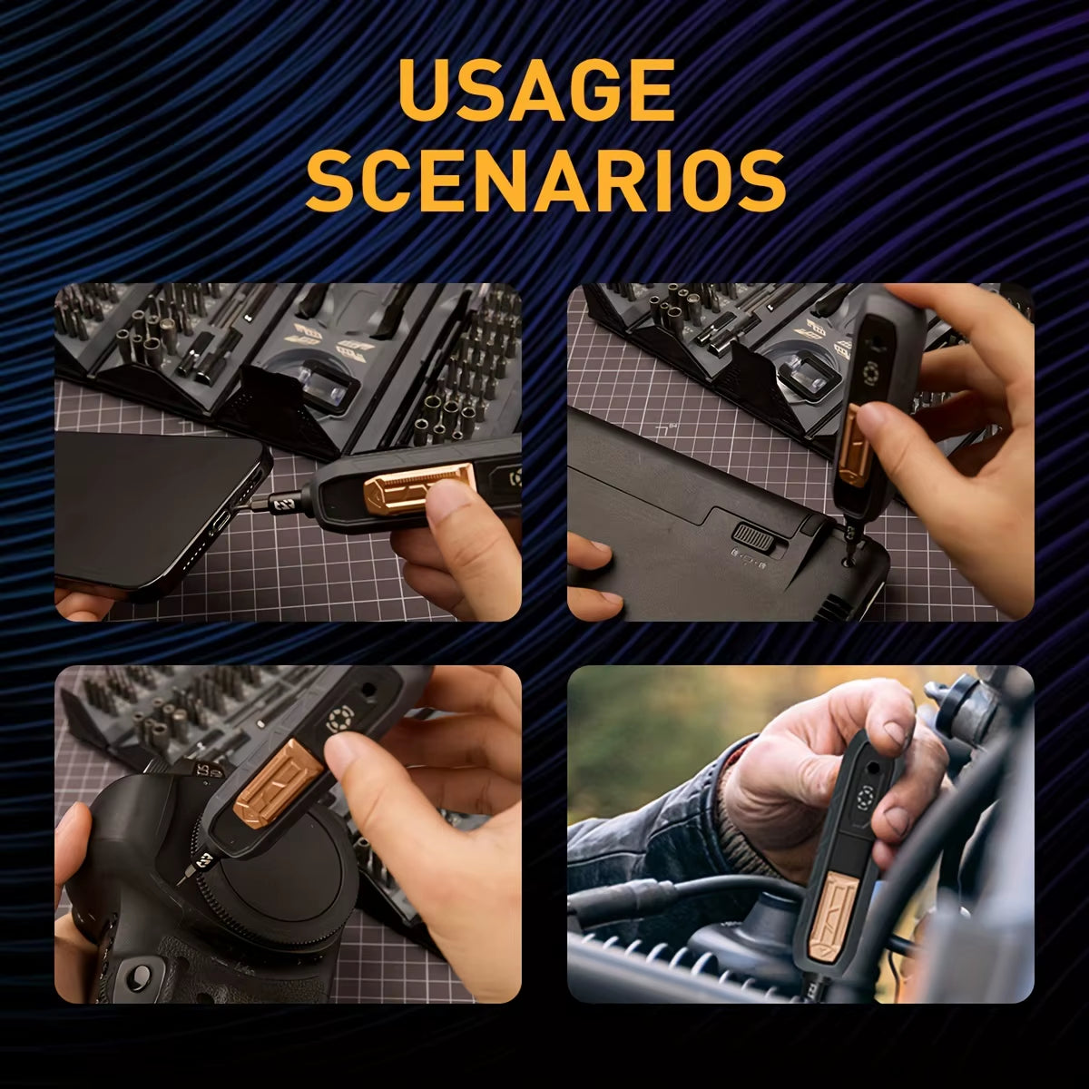 180In1 Black Precision Cordless Electric Screwdriver Set,Magnetic Bits Multifunction Repair Kit for Laptop/Phone/Glasses