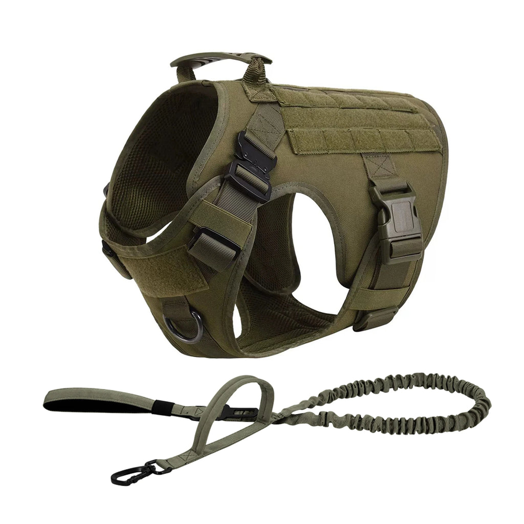 Tactical Dog Harness Collar Leash Molle Pouches for Medium Large Dogs Pet German Shepherd Training Walking Vest Dog Harnesses