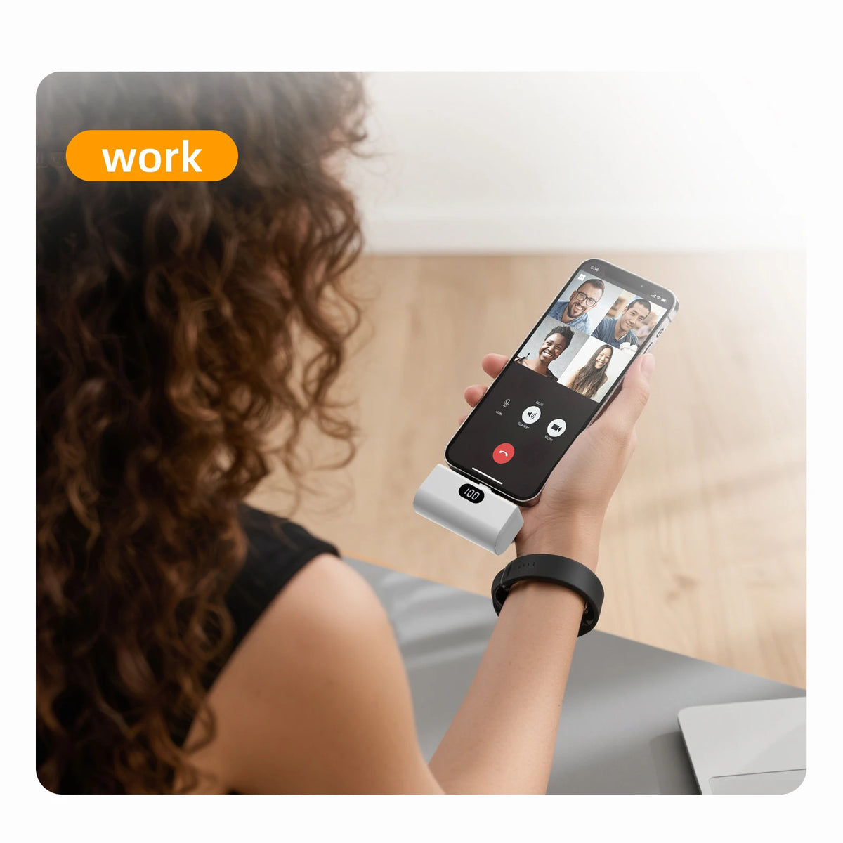 Lightweight 5000Mah Portable Power Bank with Built-In Type C Foldable Functionality, Suitable for Charging All Type C Devices.
