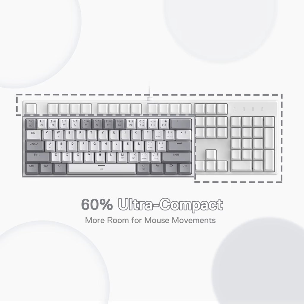 K617 Fizz 60% Wired RGB Gaming Keyboard, 61 Keys Hot-Swap Compact Mechanical Keyboard Red Switch