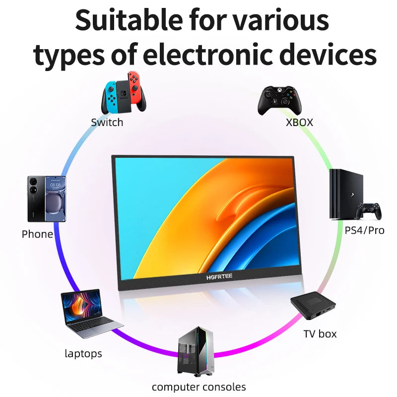14.1Inch Portable Monitor Touch Screen 400Cd/M² Laptop Second Screen Dispaly Hdmi-Compatible for Switch PS4/5
