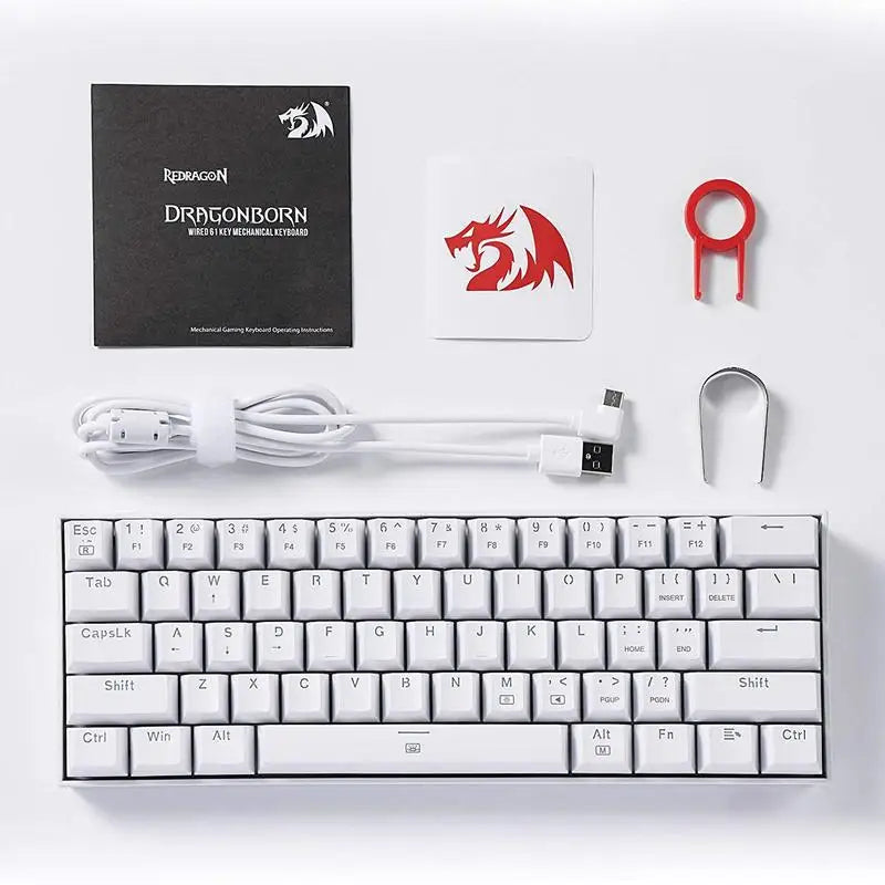 K630 Dragonborn Hot Swappable 60% Wired Vibrant RGB LED USB Gaming 61 Keys Compact Mechanical Keyboard Pro Software Cus