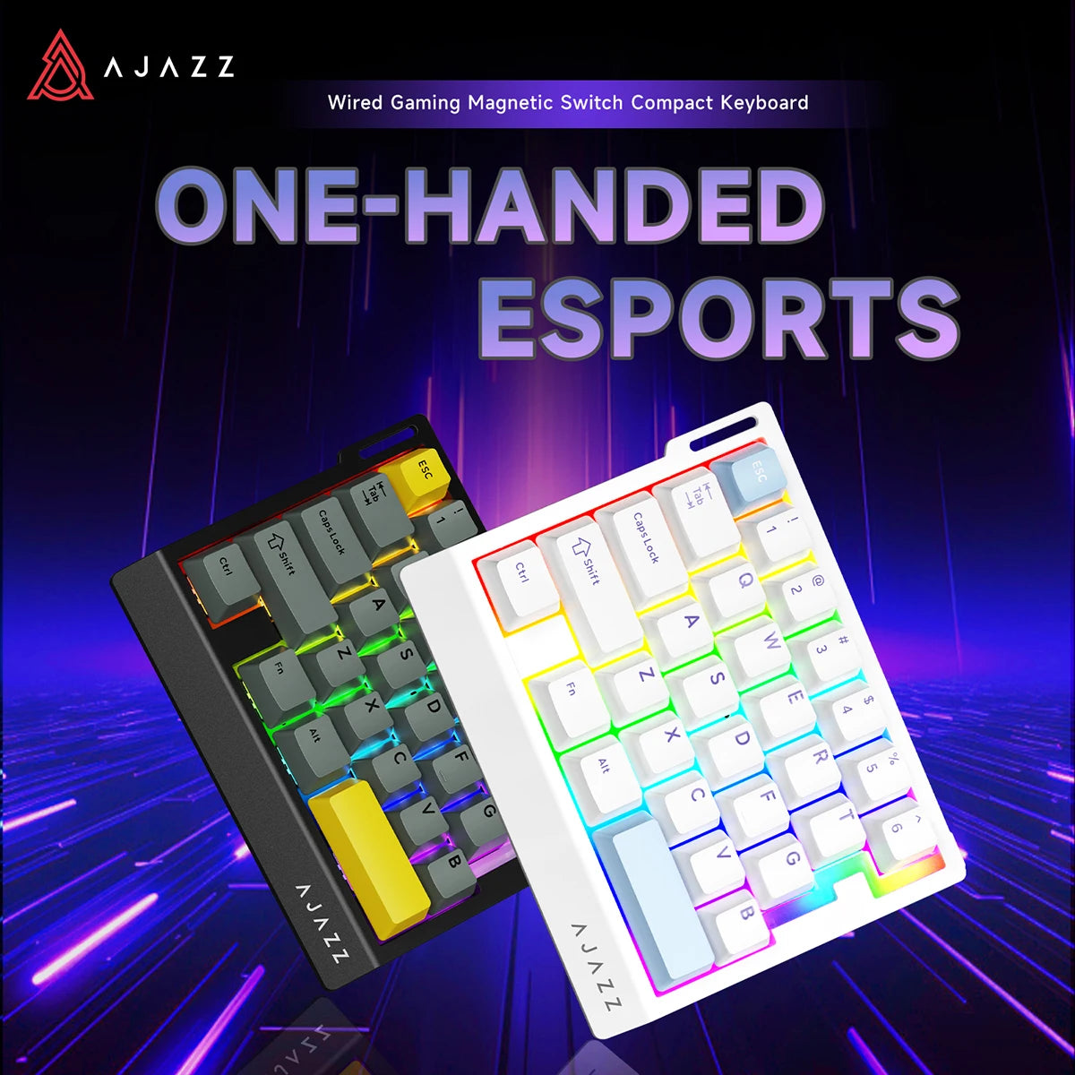 AK029 Wired Gaming Magnetic Switch Magnetic Rice Switch HIFI Edition, RGB Backlight, DIY Support