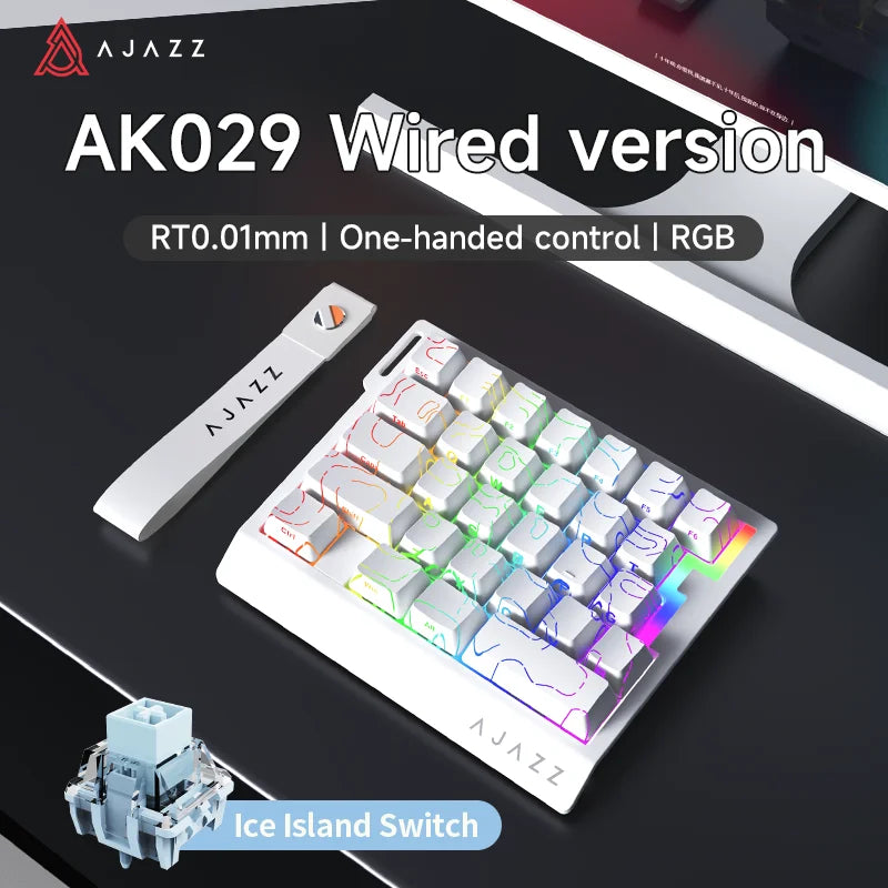 AK029 Wired Gaming Magnetic Switch Magnetic Rice Switch HIFI Edition, RGB Backlight, DIY Support