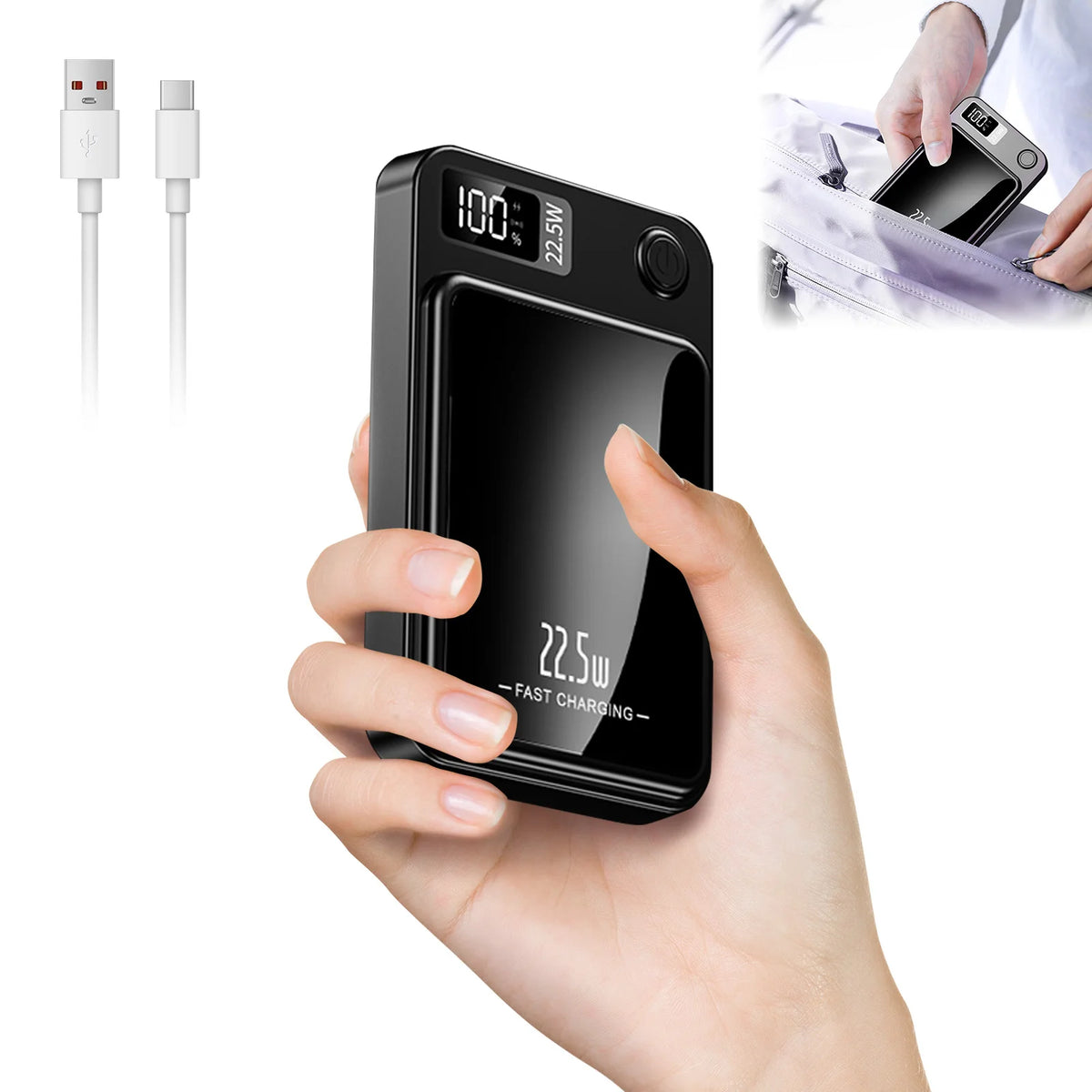 Magnetic Power Bank Wireless 10000Ah Portable 22.5W Fast Charging LED Digital for Magsafe for Iphone 17 16 15 Por Max Powerbank