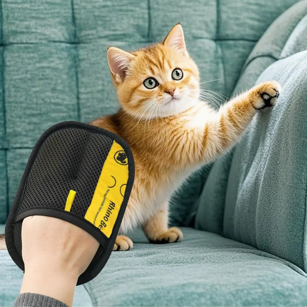Pet Hair Remover Mitt Pet Grooming Gloves Deshedding Brush Glove for Dog Cat Rabbit with Long/Short/Curly Hair