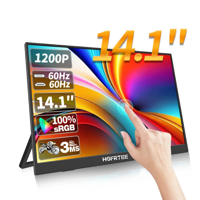 14.1Inch Portable Monitor Touch Screen 400Cd/M² Laptop Second Screen Dispaly Hdmi-Compatible for Switch PS4/5