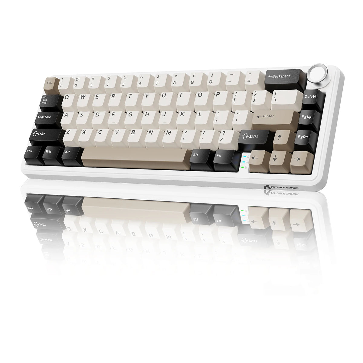 X66 65% Wireless Mechanical Keyboard with Knob, 66 Keys Tri Mode Gasket Hot Swap RGB Gaming Keyboard 60 Percent,Pbt