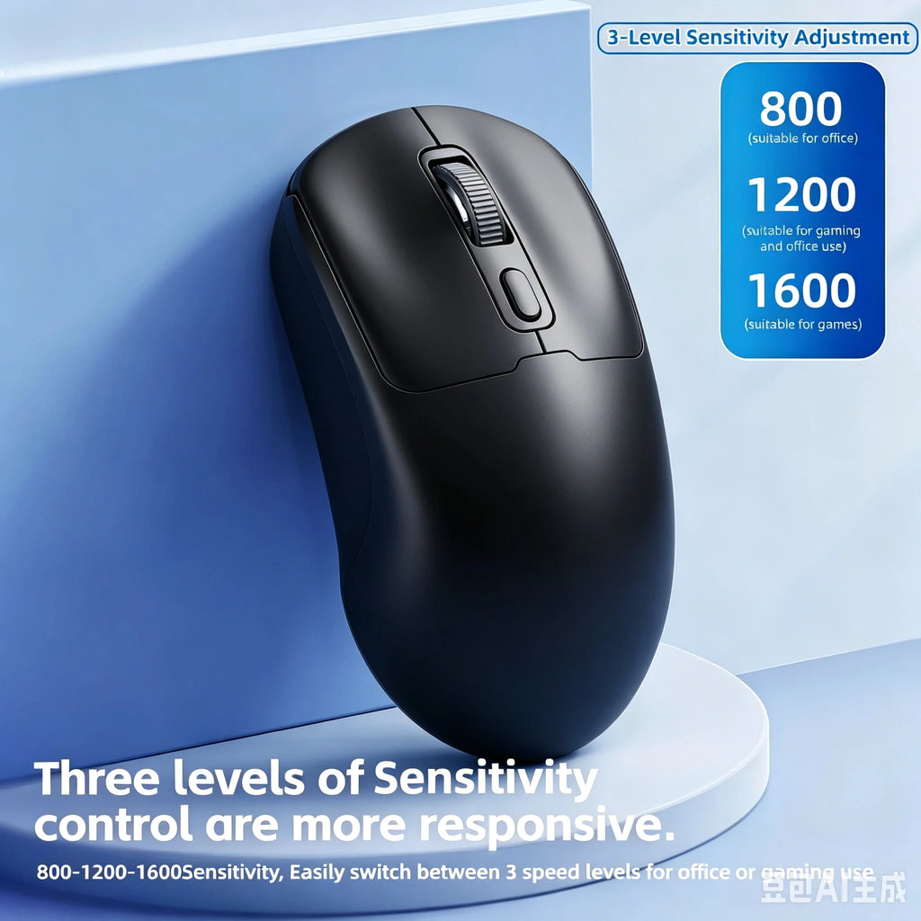 Rechargeable Wireless Mouse Bluetooth 2.4G Dual Mode Ergonomic Computer Mouse Silent Office Mouse Type-C Charging 800/1200/1600 DPI Adjustable Mice for Laptop Desktop Tablet PC Portable Gaming Mouse