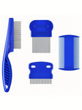 4Pcs Lice Comb Set, Stainless Steel Comb, Fine Tooth Comb, Hairdressing Comb, Head Makeup Comb