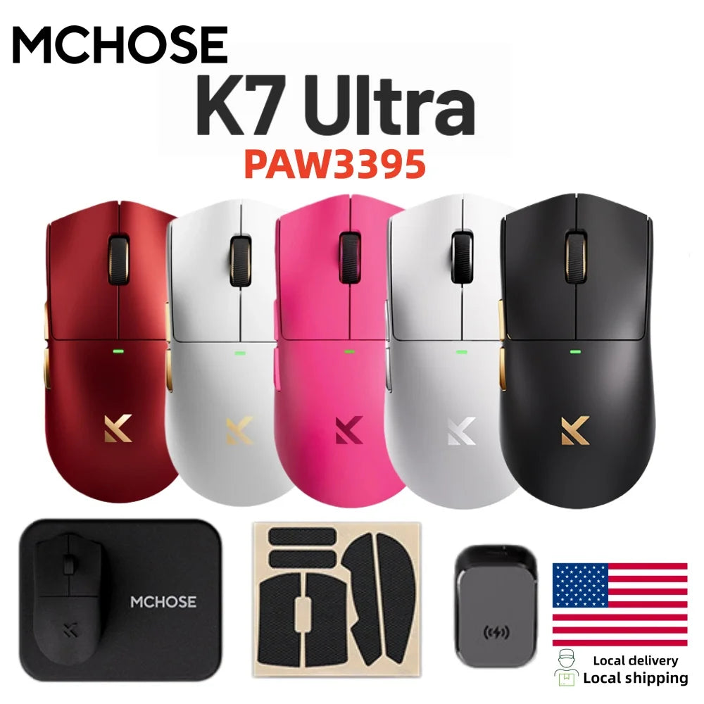 K7 Ultra Wireless Gaming Mouse PAW3950 Dual 8K Polling Rate Lightweight Magnetic Wireless Charging Dock Esports Office